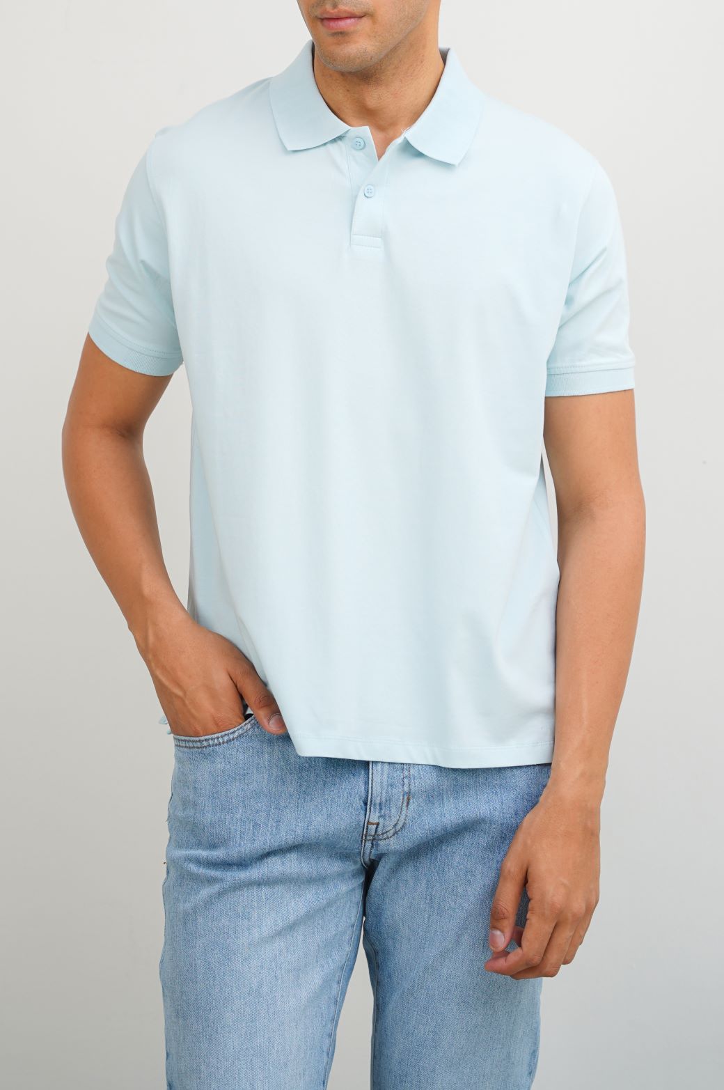Sky Blue Soft Pique Polo - Regular Fit