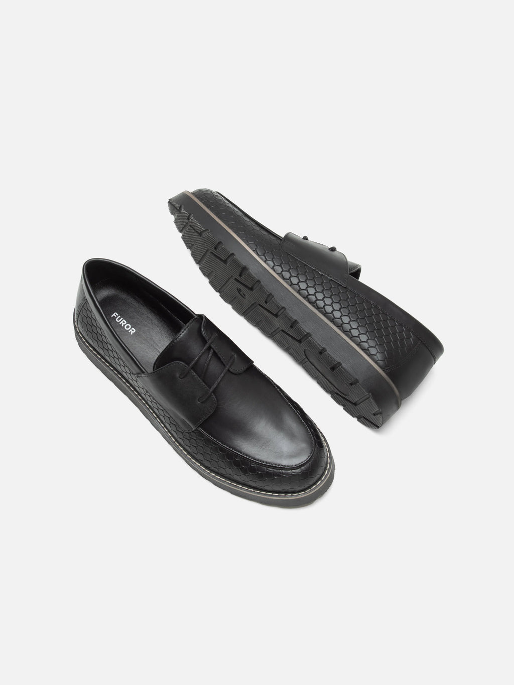 Black Leather Boat Shoes