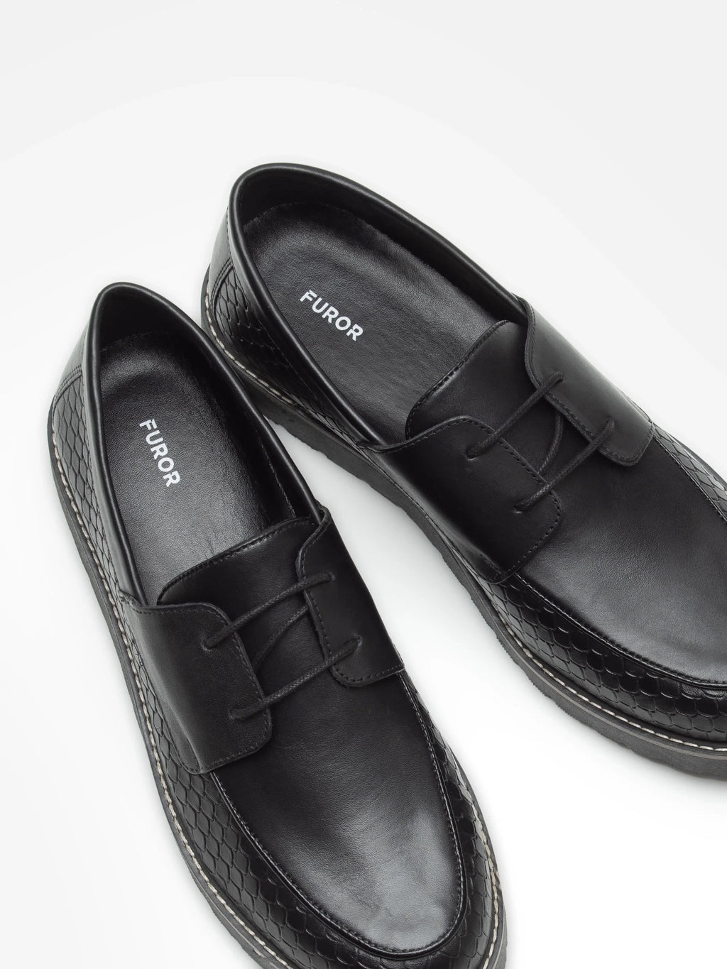 Black Leather Boat Shoes