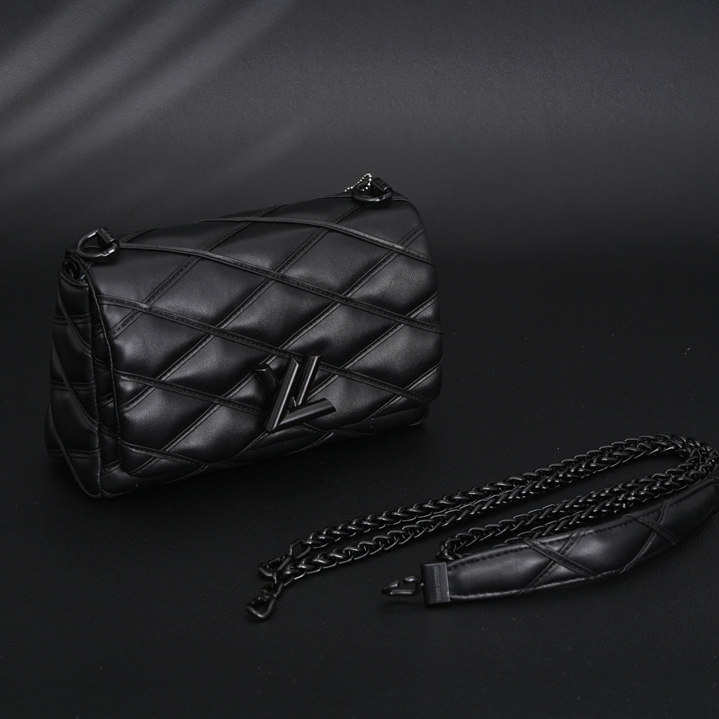 Louis Vuitton GO-14 MM Quilted Leather Chain Shoulder Bag – Black