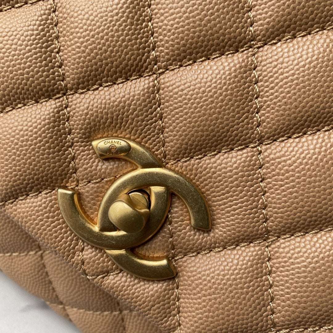 Chanel Flap Bag with Handle Beige