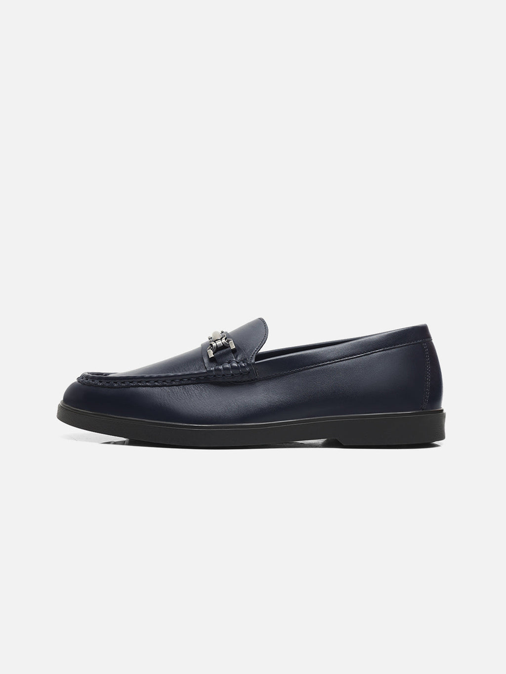 Navy Blue Bit Loafers