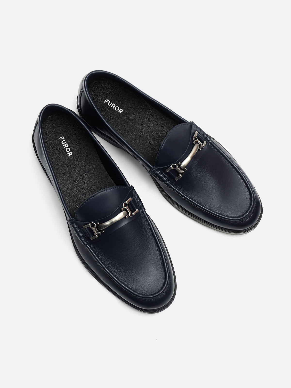 Navy Blue Bit Loafers