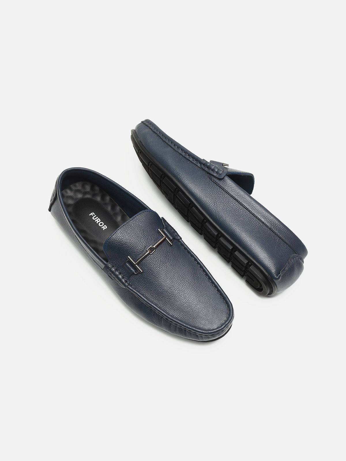 Blue Leather Loafers