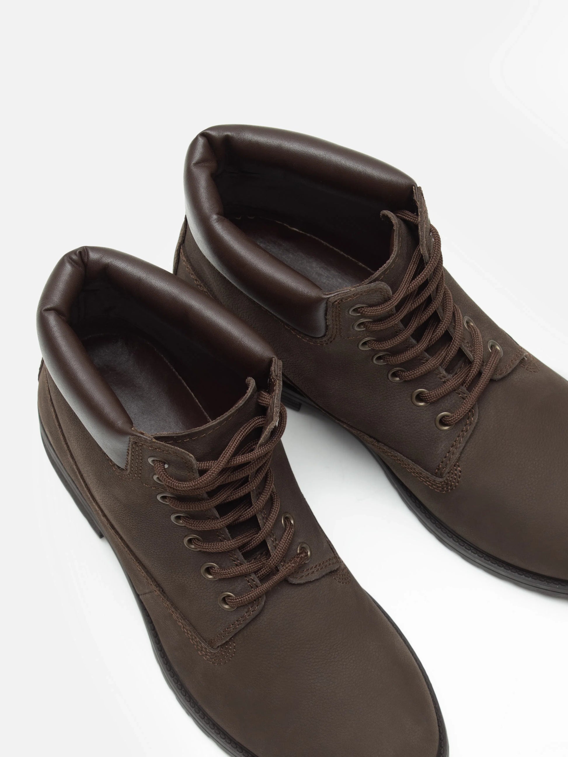 Brown Lace-Up Boots