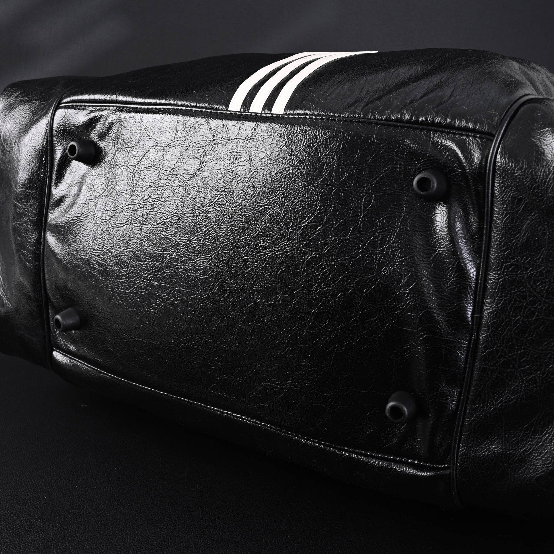 Balenciaga x adidas Large Duffel Travel Bag – Black with Trefoil Logo and Triple Stripes