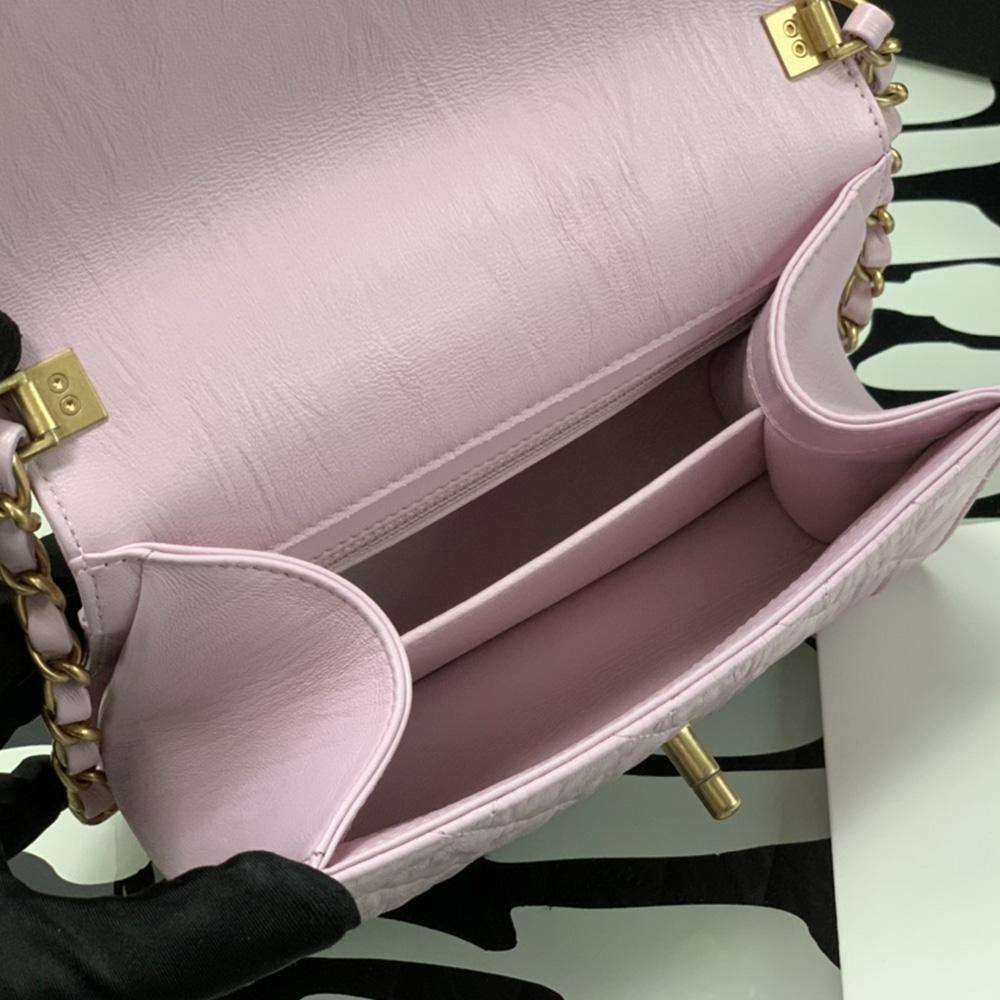 Chanel Mini Flap Bag Pink with top handle