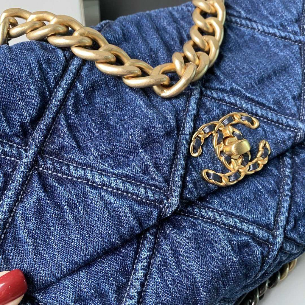CHANEL 19 Denim Large Flap Bag