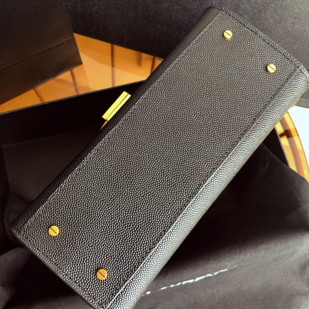 YSL Cassandra Mini Top Handle Bag Black