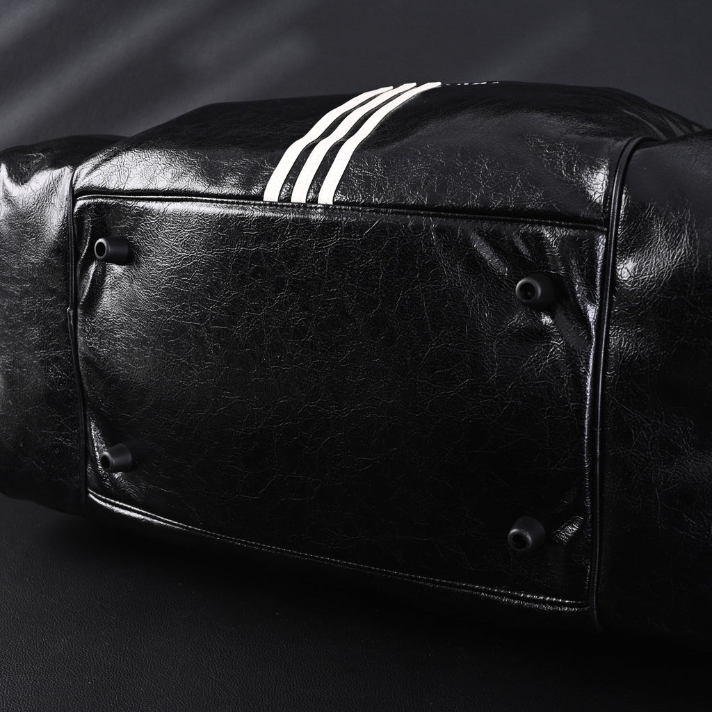 Balenciaga x adidas Large Duffel Travel Bag – Black & Green with Trefoil Logo and Triple Stripes