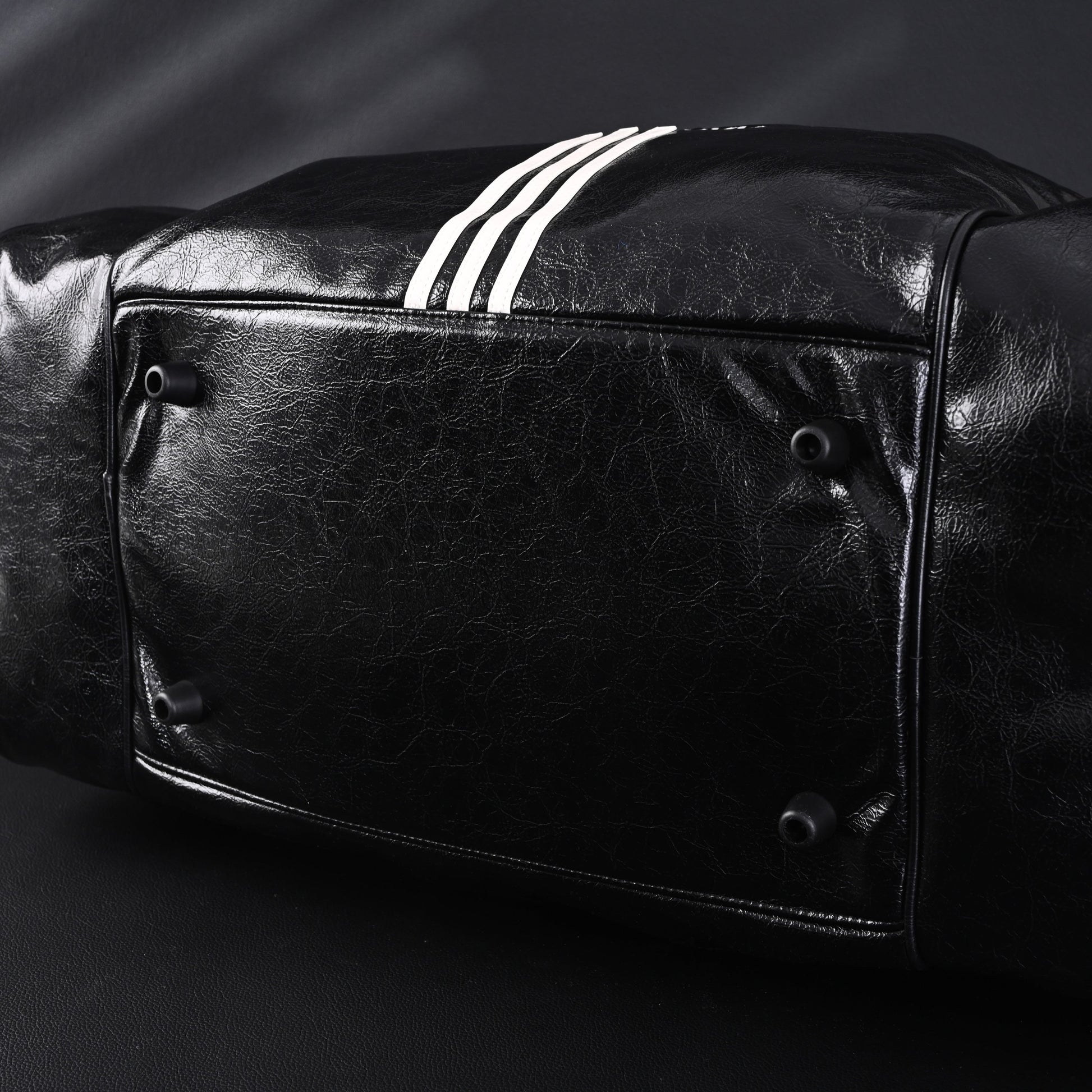 Balenciaga x adidas Large Duffel Travel Bag – Black & Green with Trefoil Logo and Triple Stripes