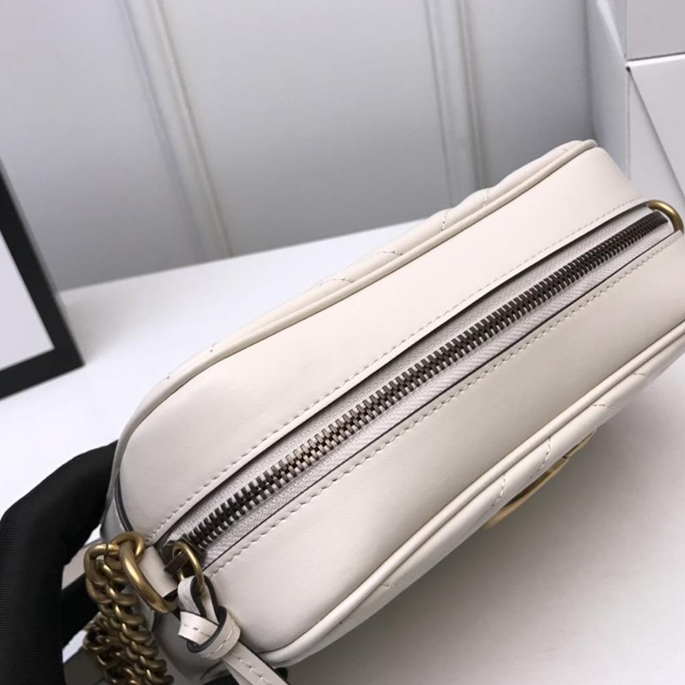 GG Marmont small matelassé shoulder bag white