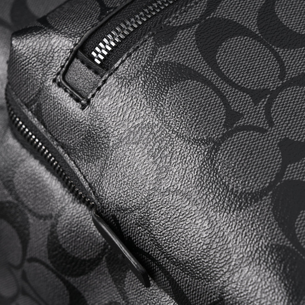 Coach West Backpack – Signature Canvas in Black/Grey