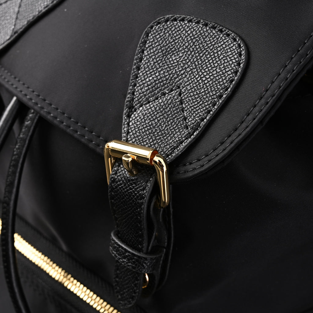Burberry The Rucksack – Black Nylon & Leather Backpack with Gold-Tone Hardware