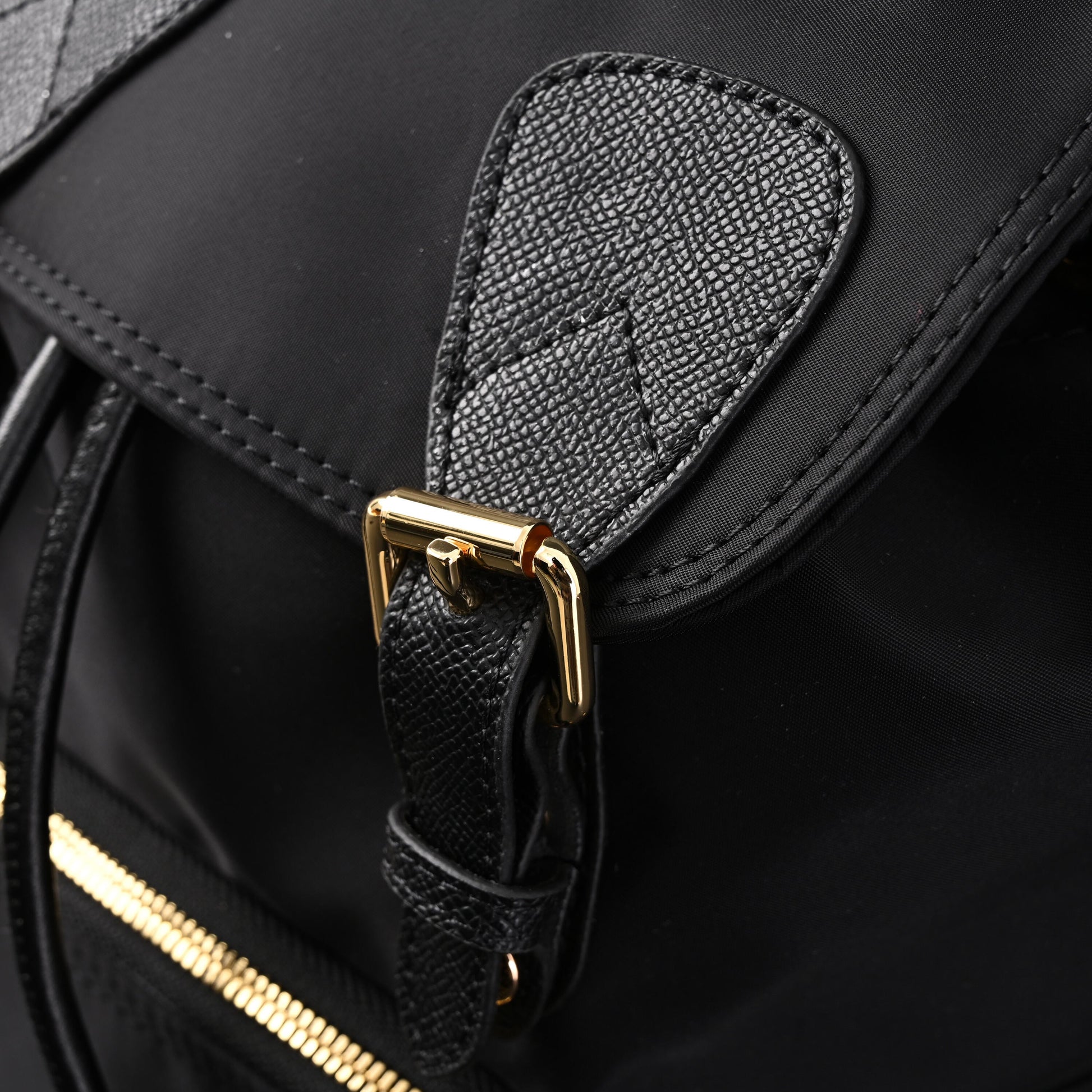 Burberry The Rucksack – Black Nylon & Leather Backpack with Gold-Tone Hardware