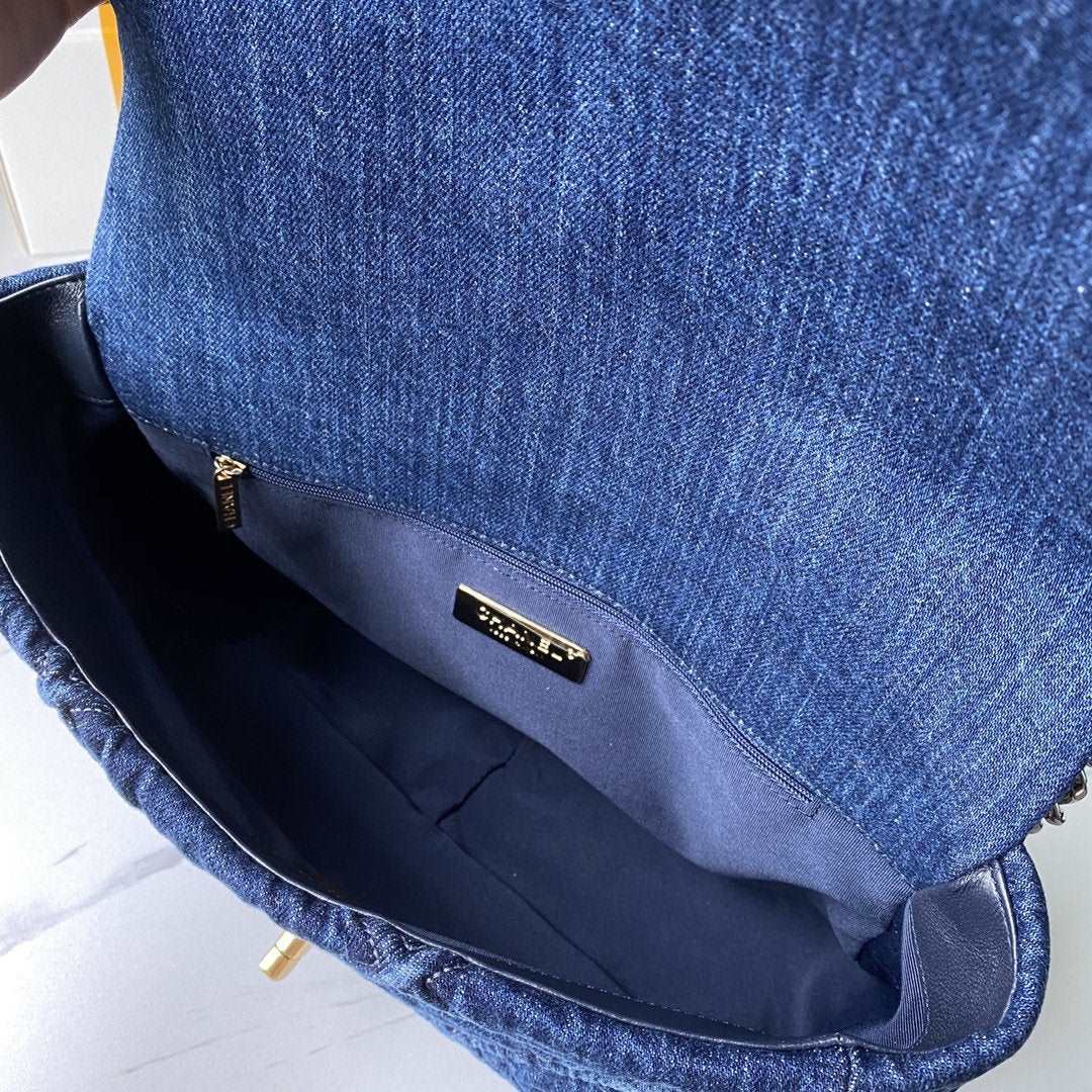 CHANEL 19 Denim Large Flap Bag