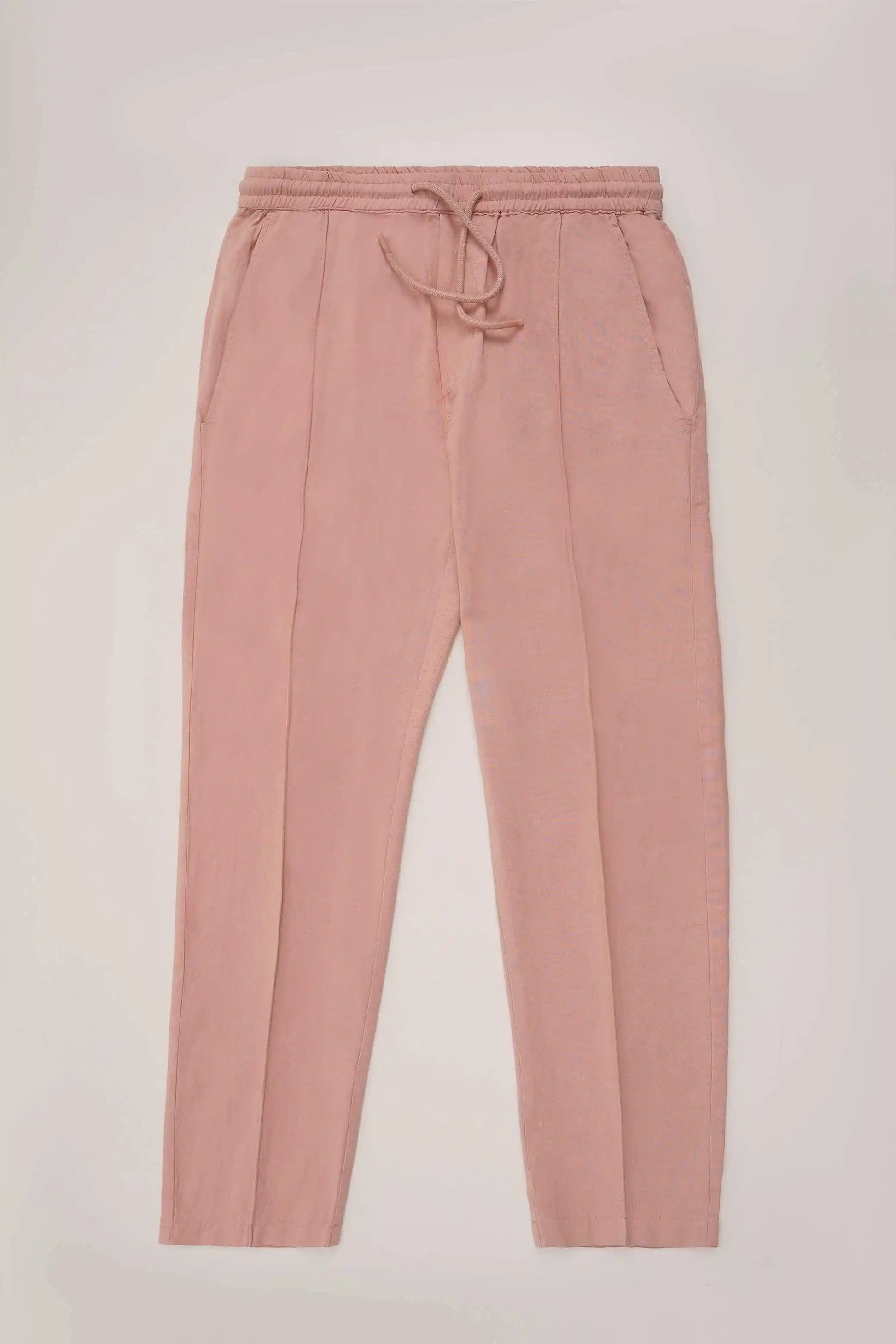 Tea Pink Relax Fit Middle Seam Pants