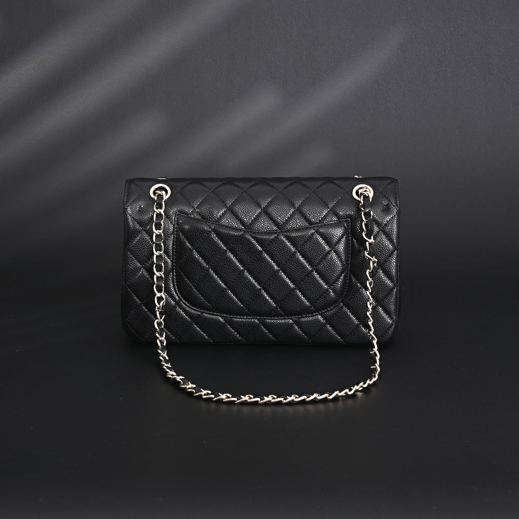Chanel Classic Flap Bag – Black Quilted Caviar Leather with Gold-Tone Hardware