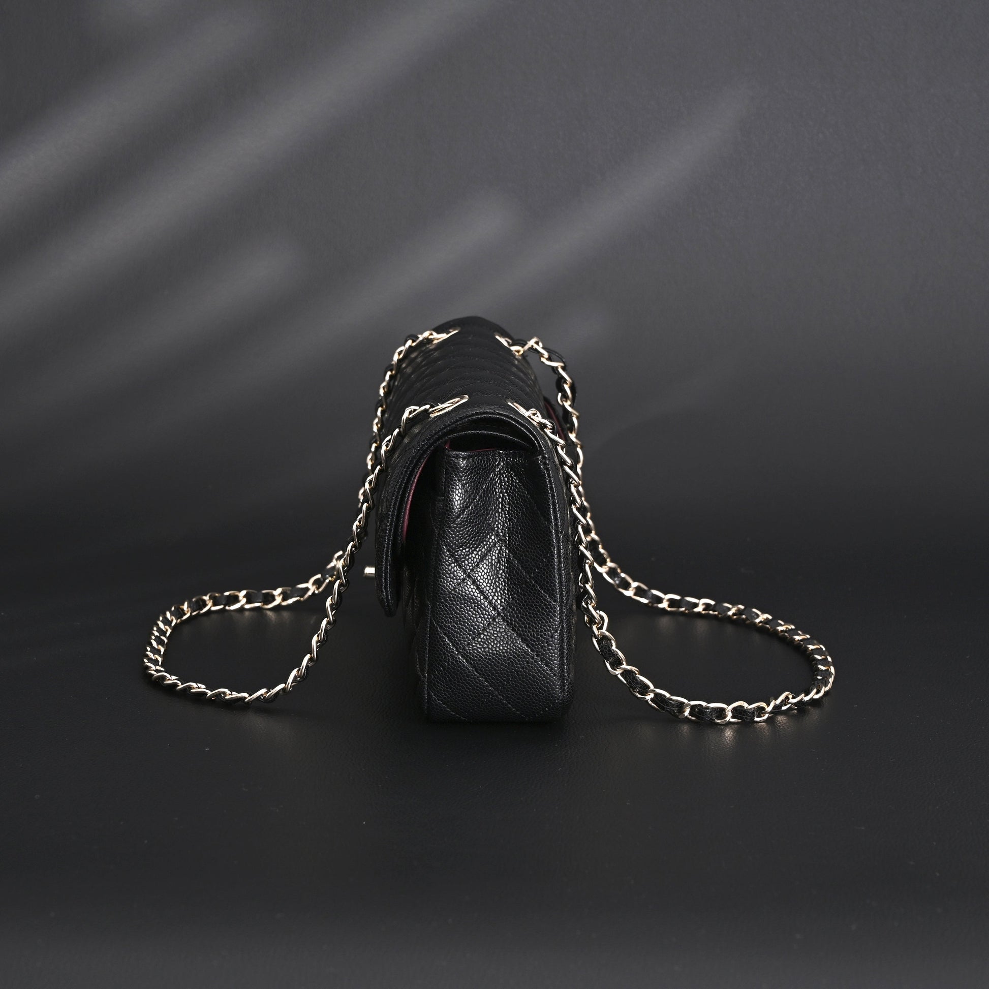 Chanel Classic Flap Bag – Black Quilted Caviar Leather with Gold-Tone Hardware