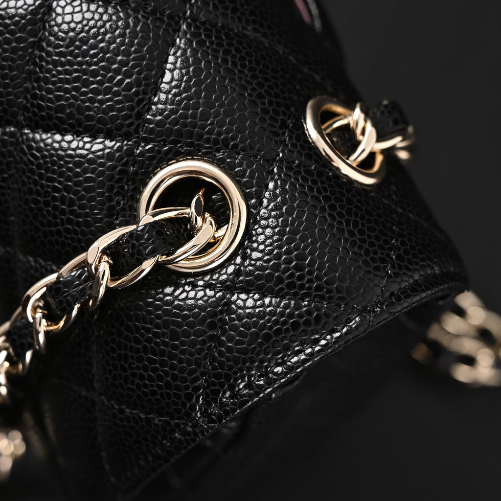 Chanel Classic Flap Bag – Black Quilted Caviar Leather with Gold-Tone Hardware