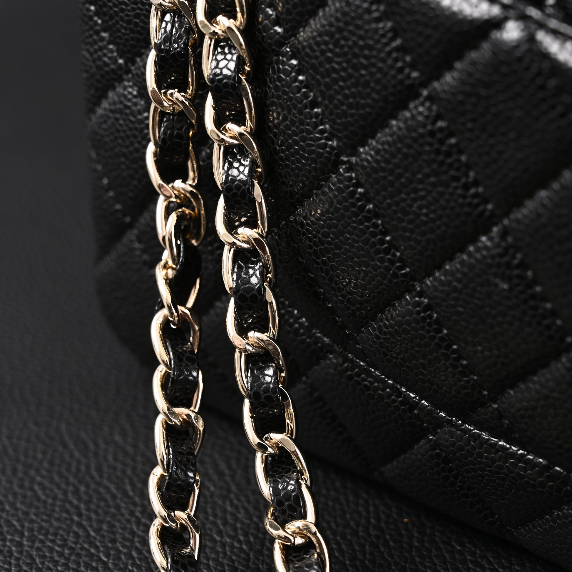 Chanel Classic Flap Bag – Black Quilted Caviar Leather with Gold-Tone Hardware