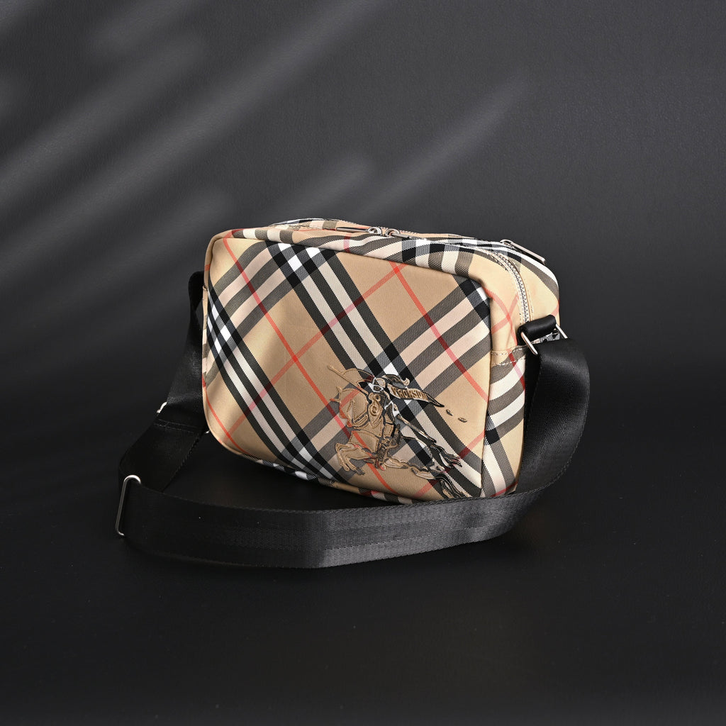 Burberry Vintage Check Canvas Crossbody Messenger Bag