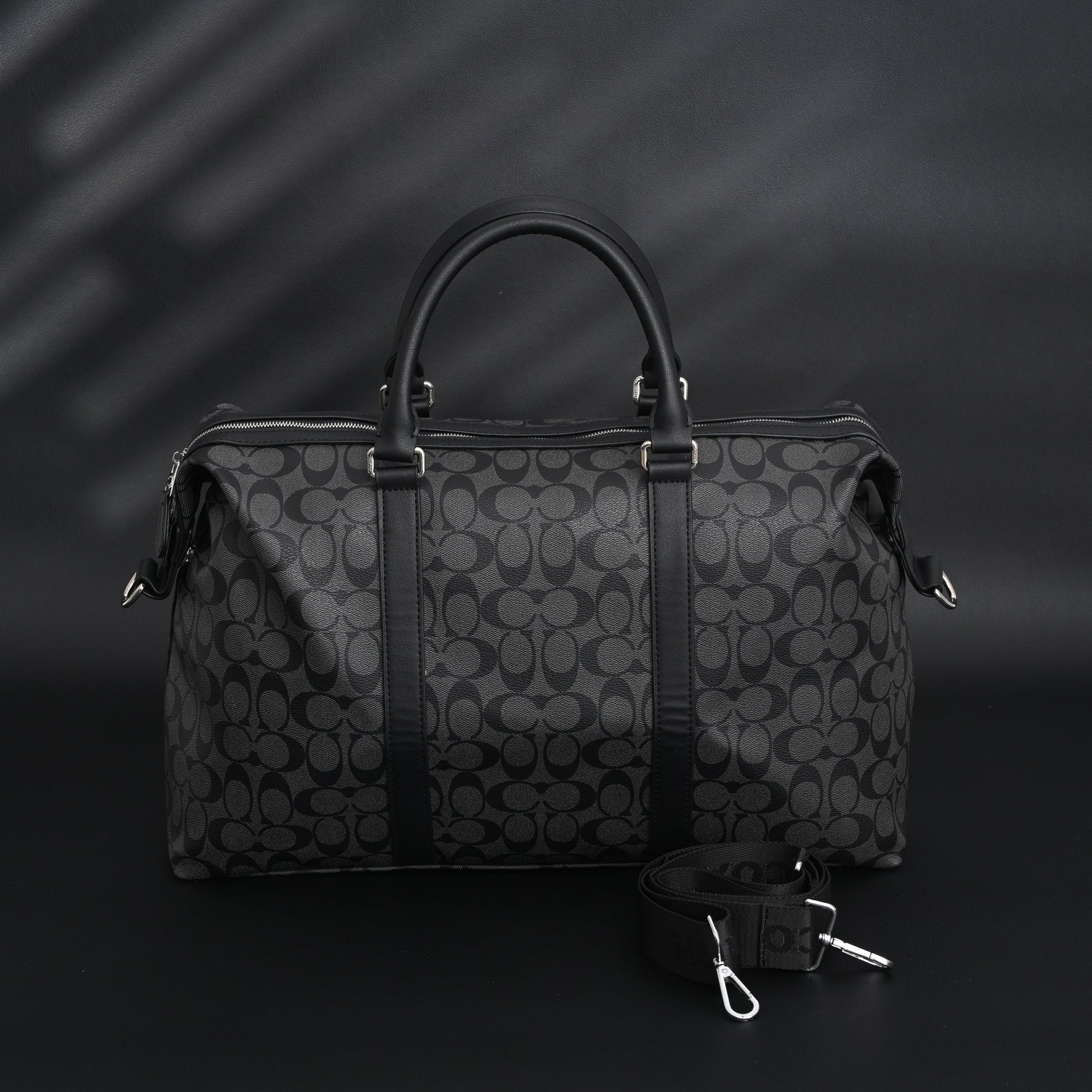 Coach Metropolitan Duffel Bag in Signature Black Canvas