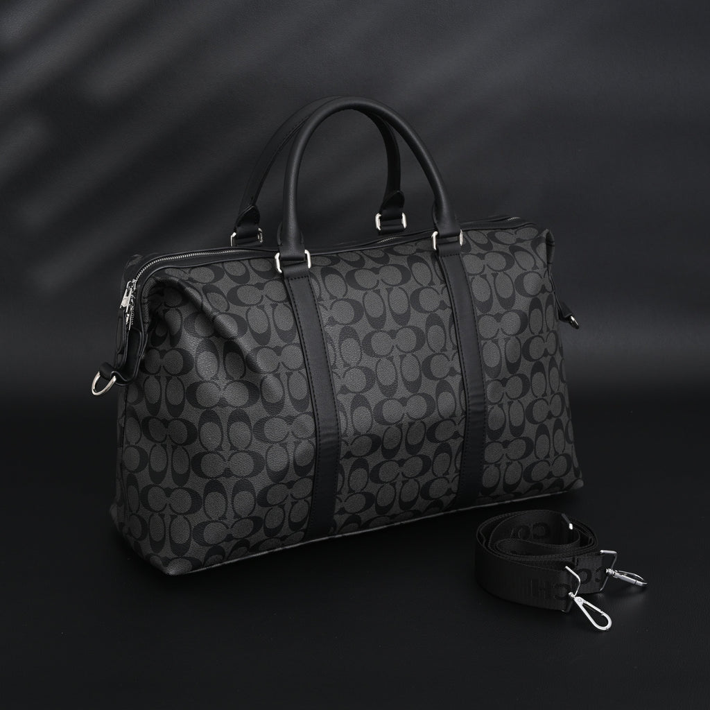 Coach Metropolitan Duffel Bag in Signature Black Canvas