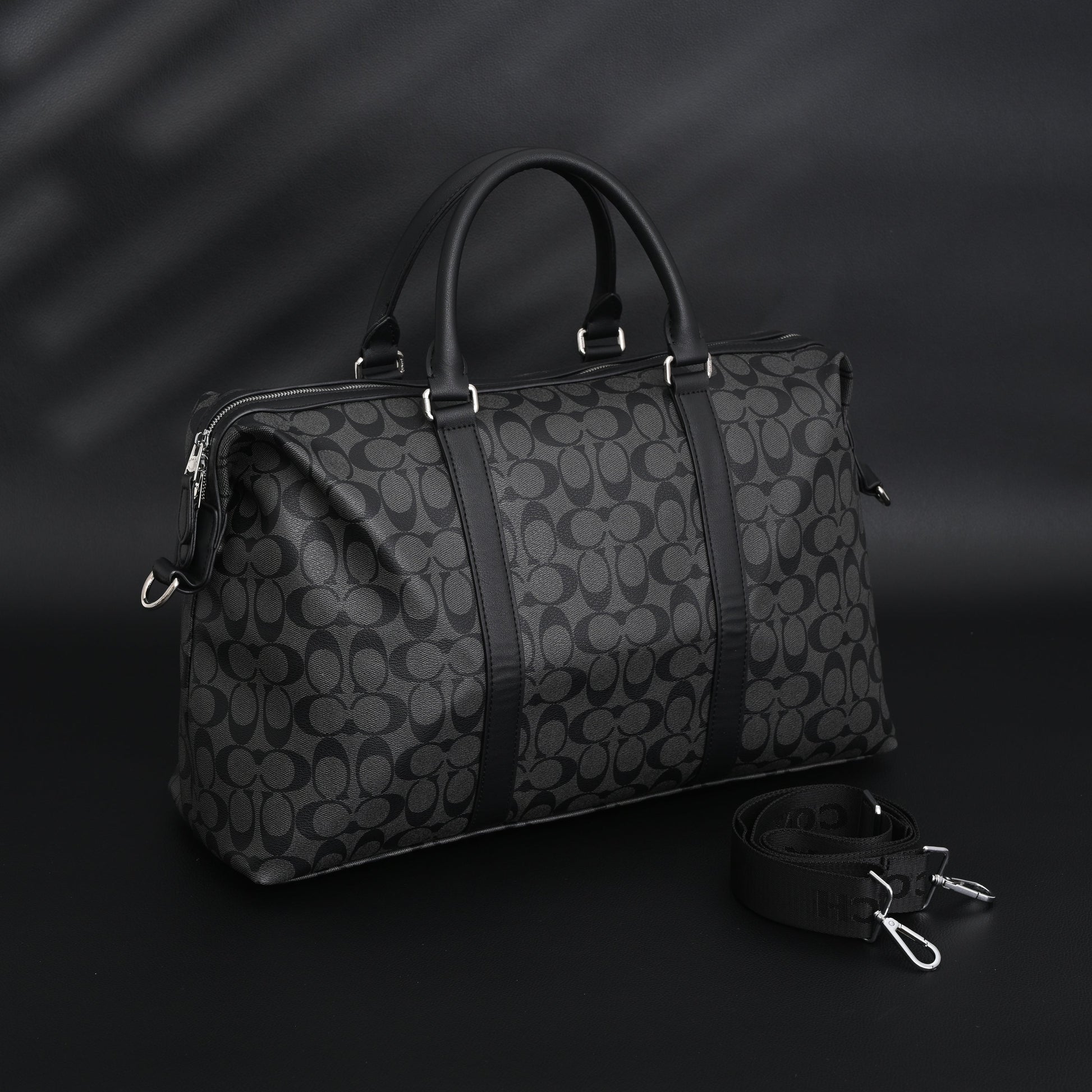 Coach Metropolitan Duffel Bag in Signature Black Canvas
