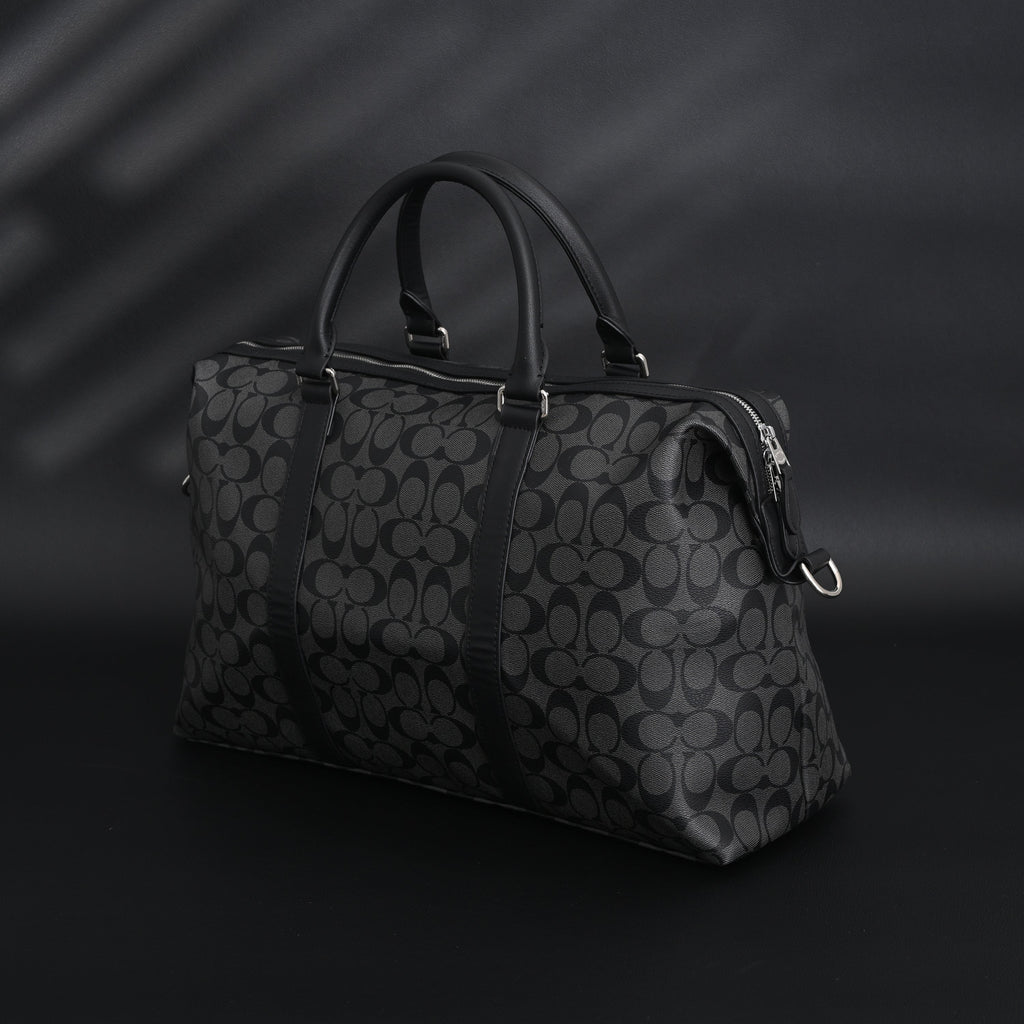 Coach Metropolitan Duffel Bag in Signature Black Canvas