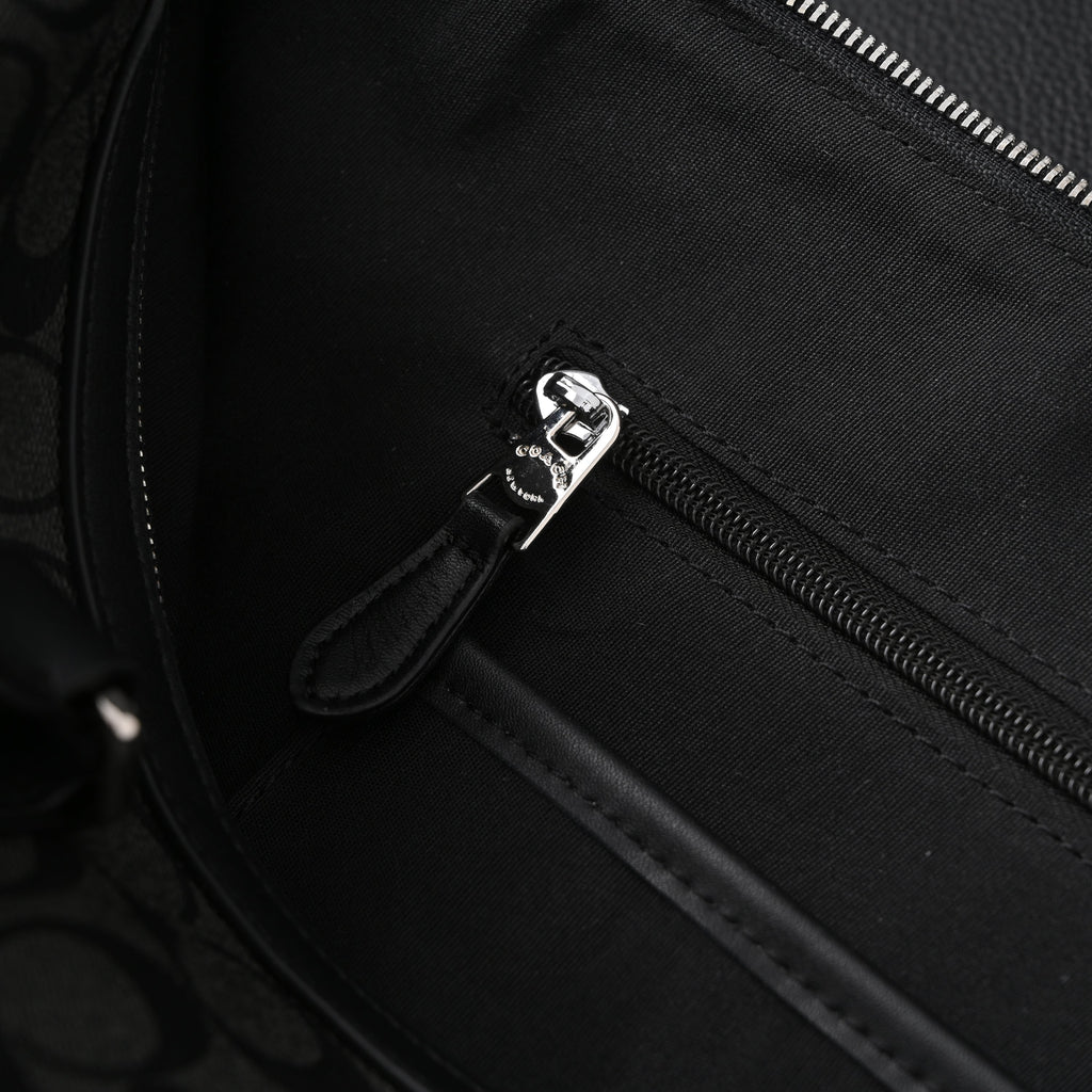 Coach Metropolitan Duffel Bag in Signature Black Canvas