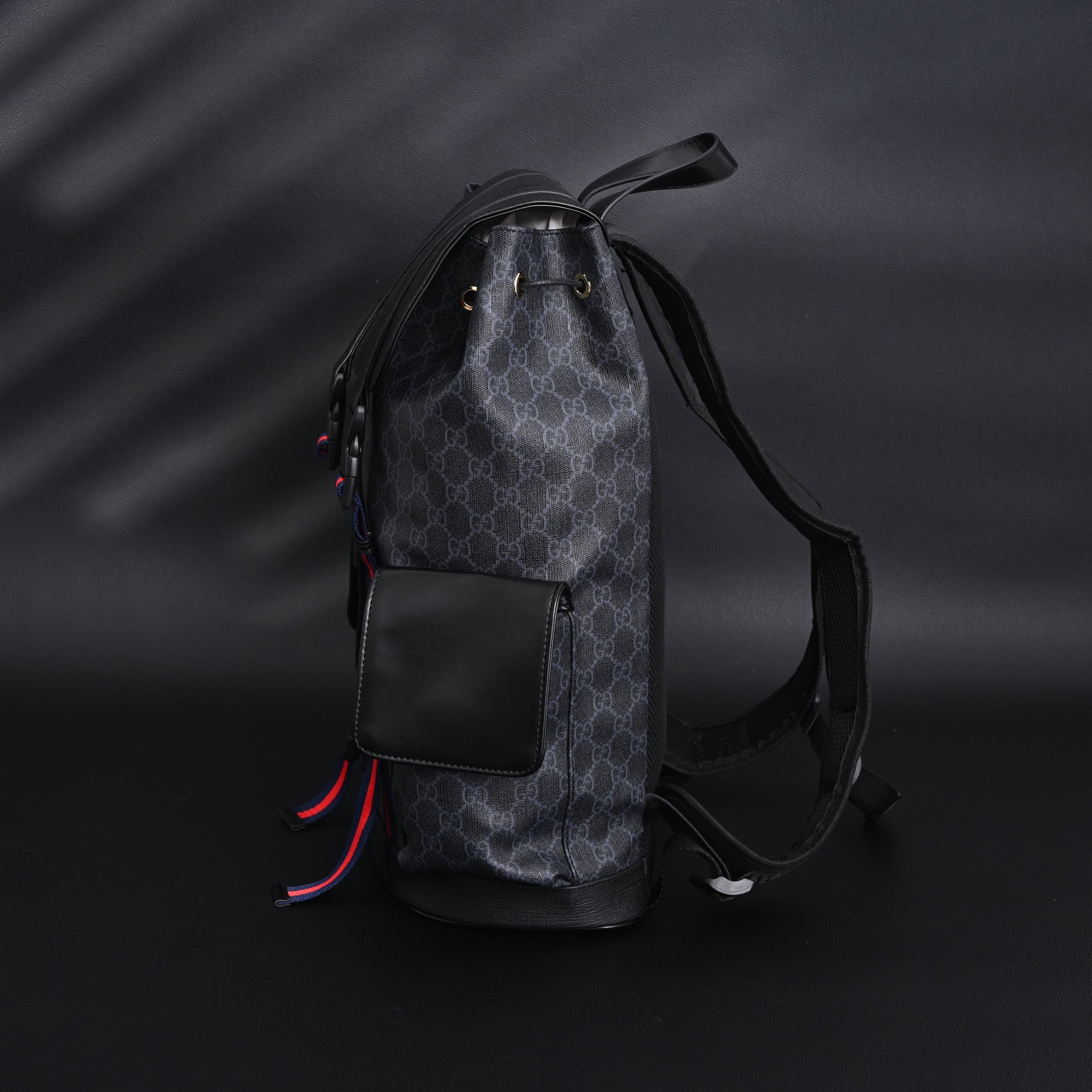 Gucci GG Supreme Monogram Backpack with Web Stripe