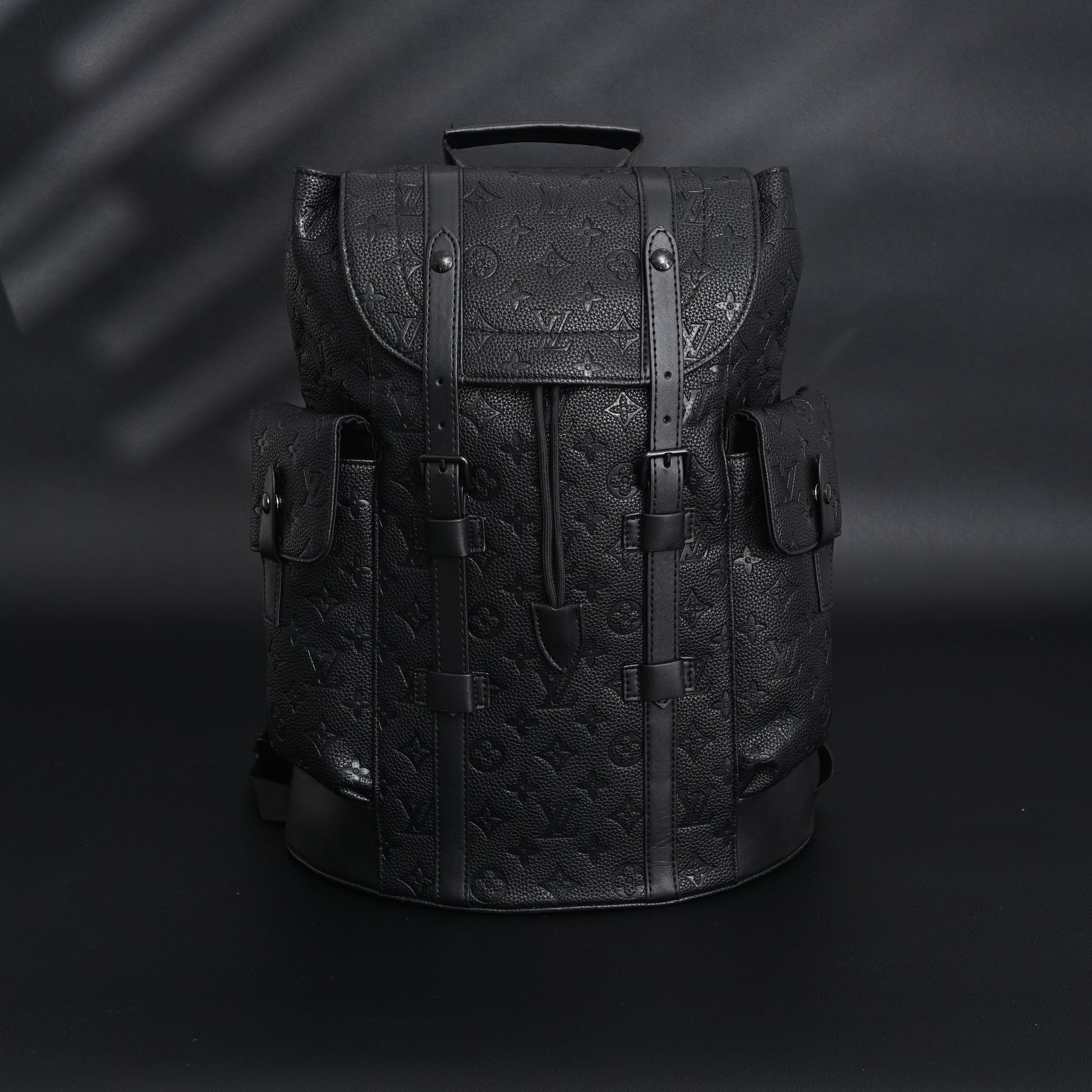 Louis Vuitton Christopher PM Backpack Monogram Shadow Black Leather