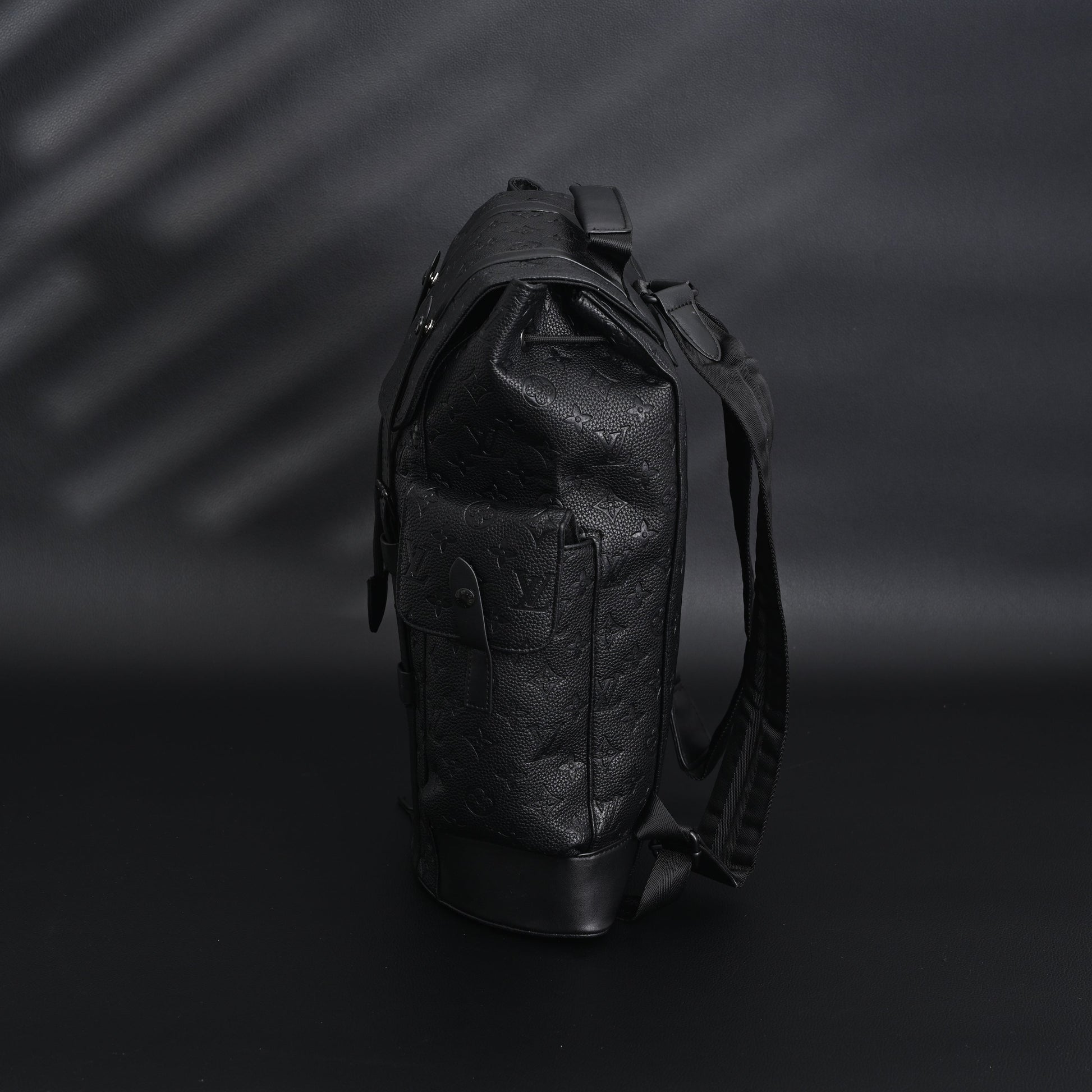 Louis Vuitton Christopher PM Backpack Monogram Shadow Black Leather