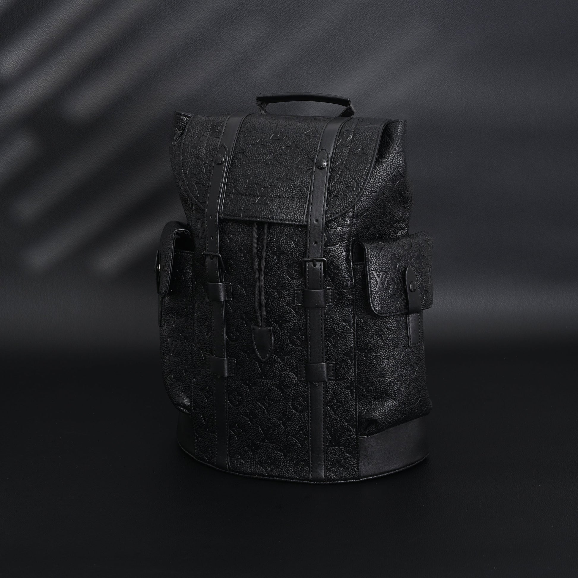 Louis Vuitton Christopher PM Backpack Monogram Shadow Black Leather