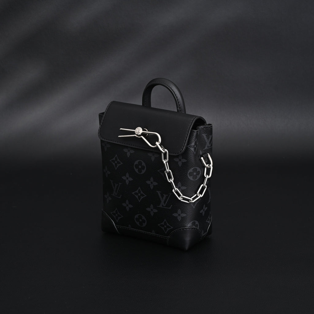 Louis Vuitton Soft Trunk Messenger – Monogram Eclipse Canvas with Silver Chain