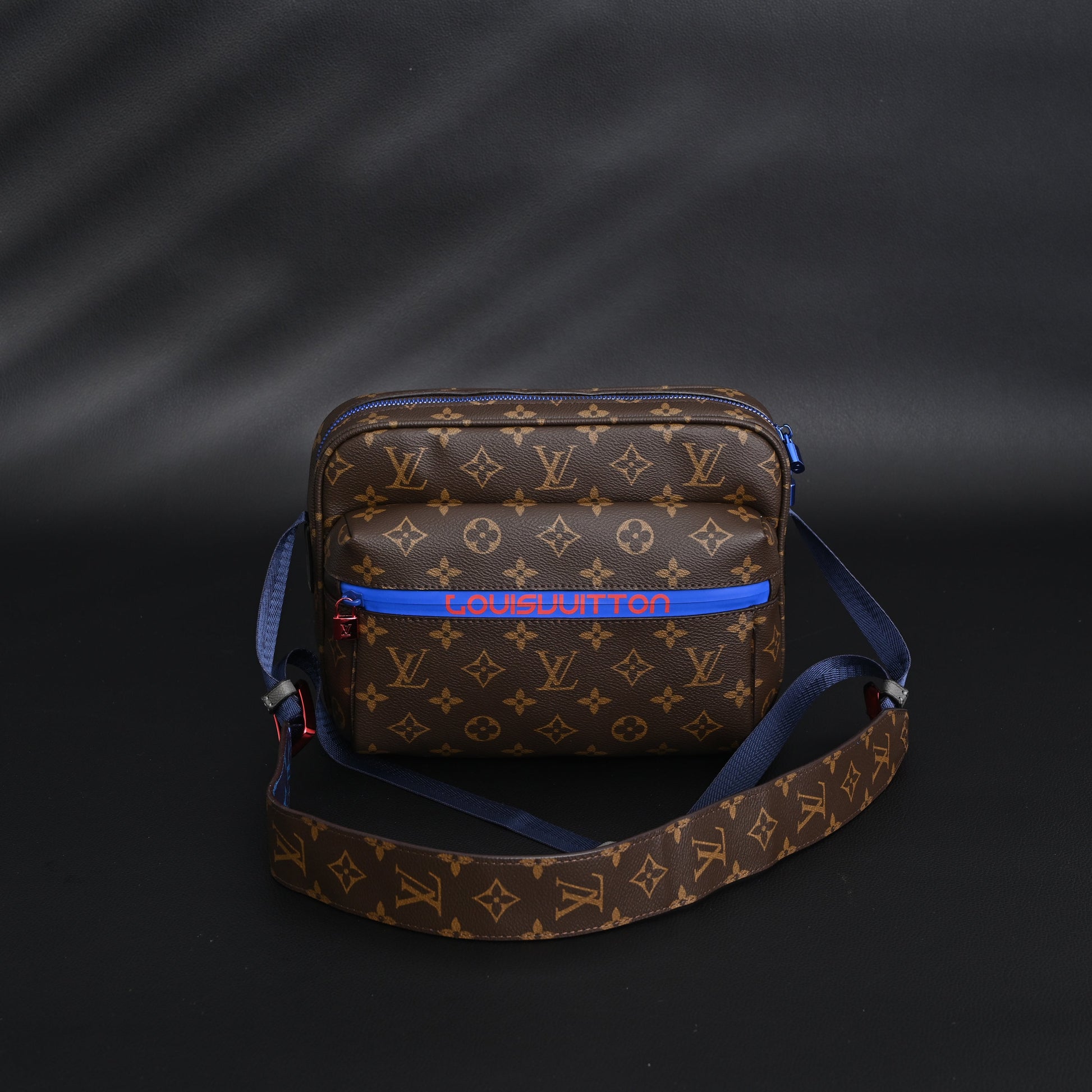 Louis Vuitton Trio Messenger Bag – Monogram Canvas with Blue Strap