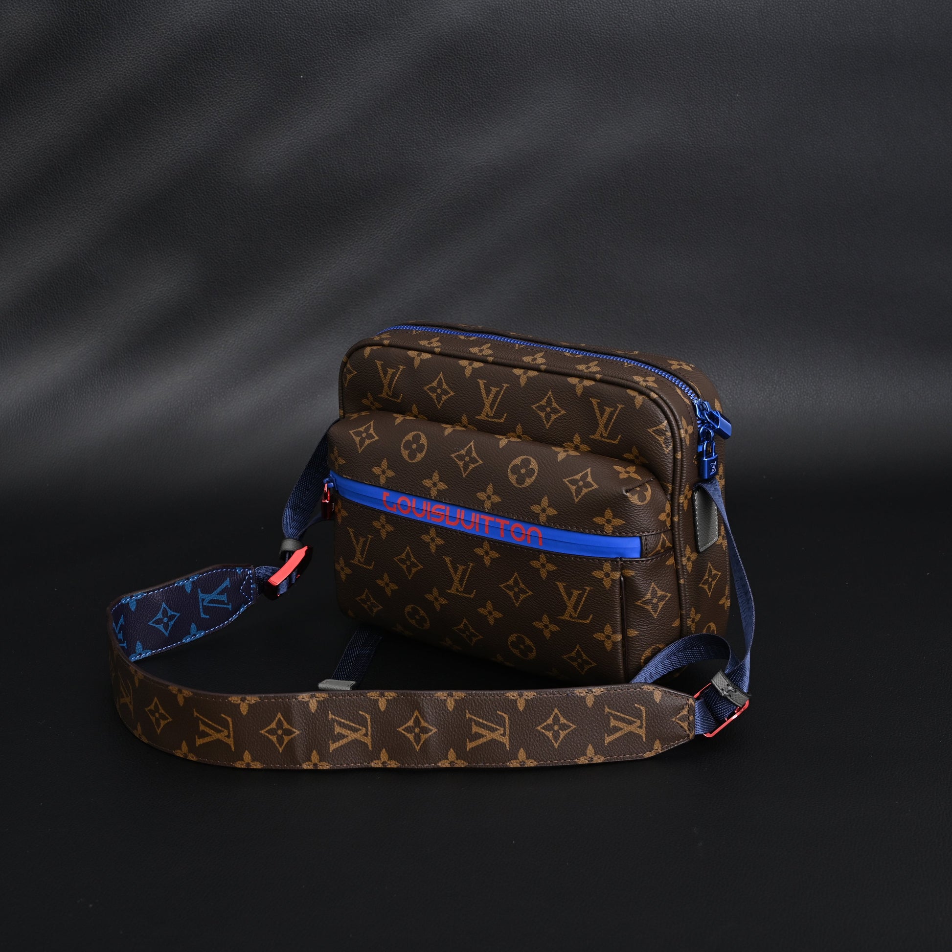 Louis Vuitton Trio Messenger Bag – Monogram Canvas with Blue Strap