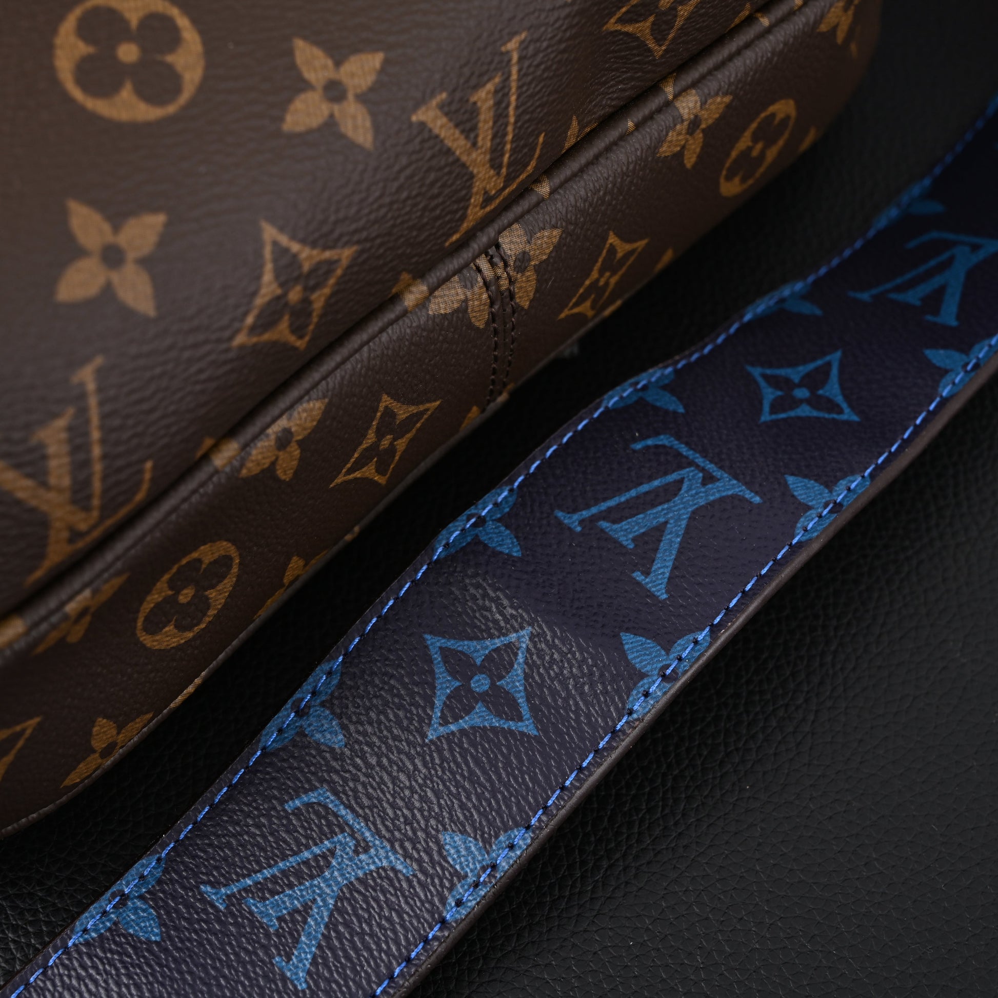 Louis Vuitton Trio Messenger Bag – Monogram Canvas with Blue Strap