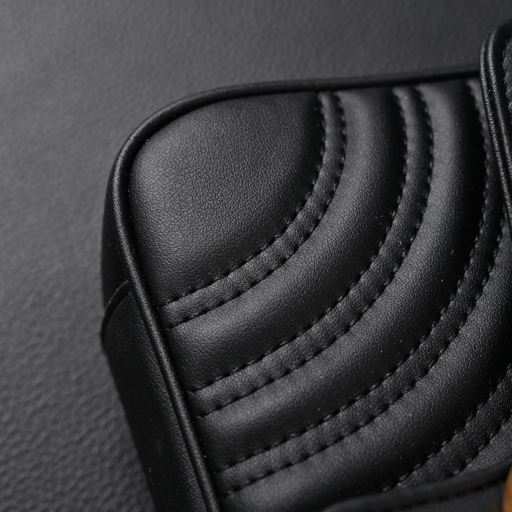 Gucci GG Marmont Small Matelassé Shoulder Bag – Black Leather with Gold Hardware