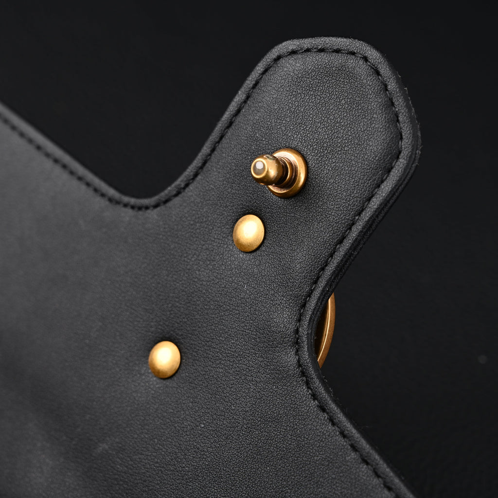 Gucci GG Marmont Small Matelassé Shoulder Bag – Black Leather with Gold Hardware