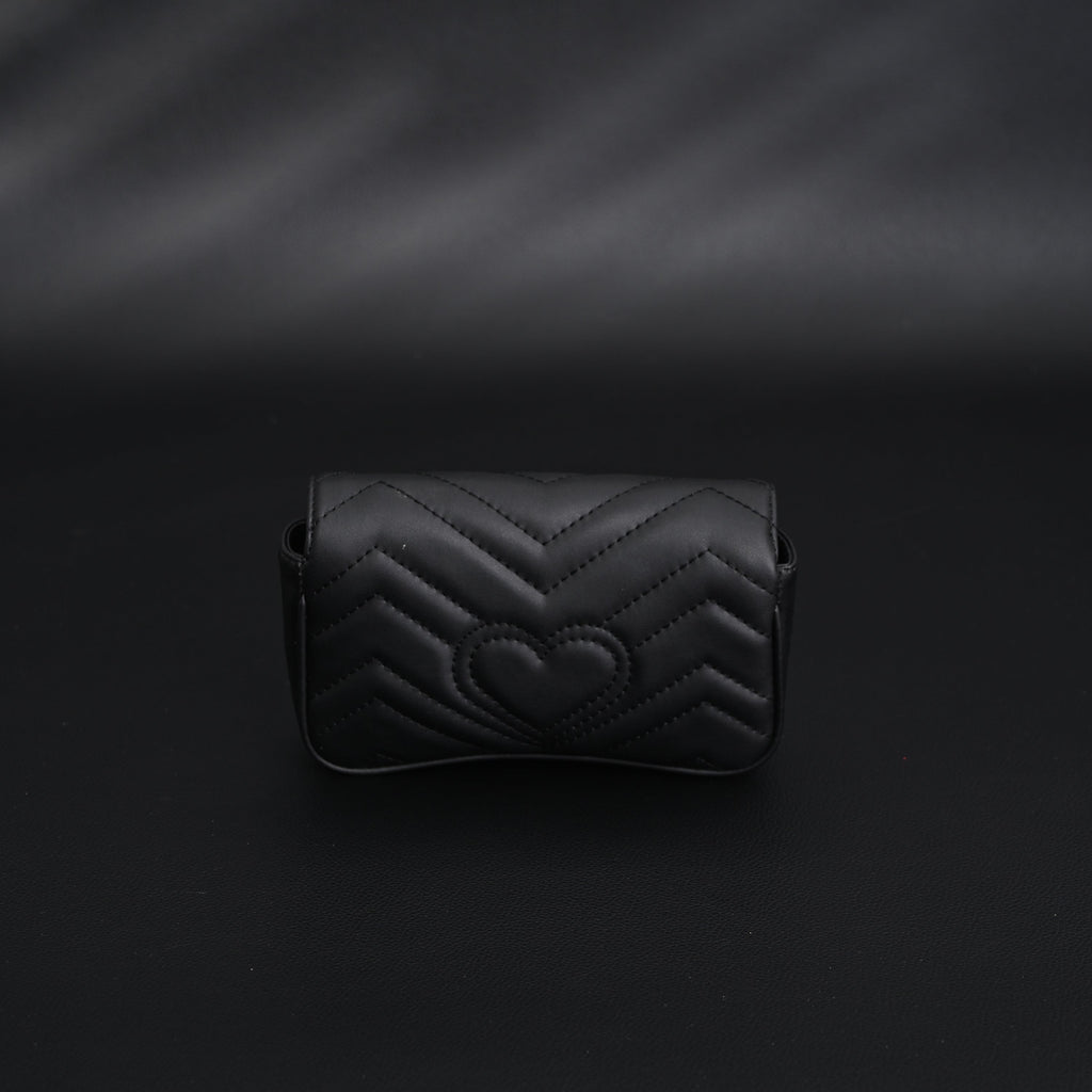 Gucci GG Marmont Matelassé Mini Shoulder Bag – Black Leather with Gold Chain