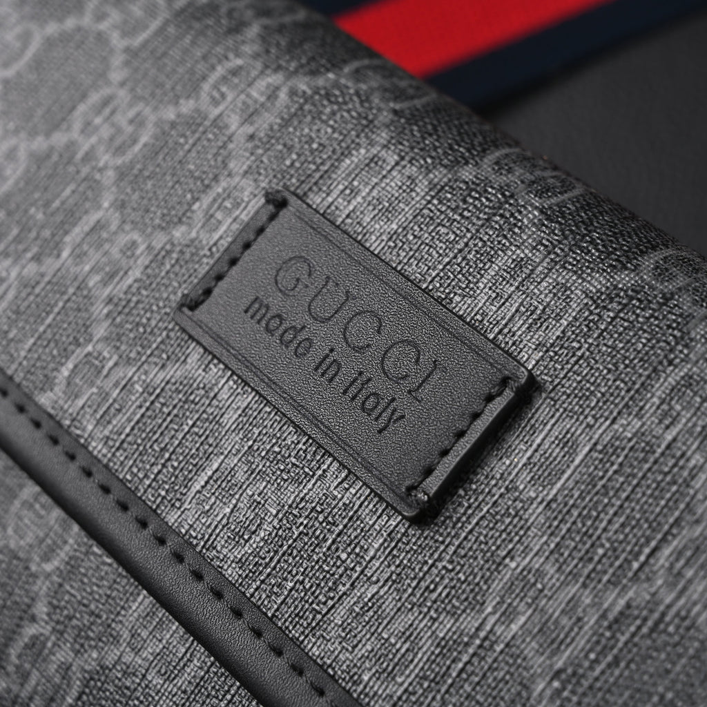 Gucci Ophidia GG Supreme Belt Bag – Black/Grey with Web Strap