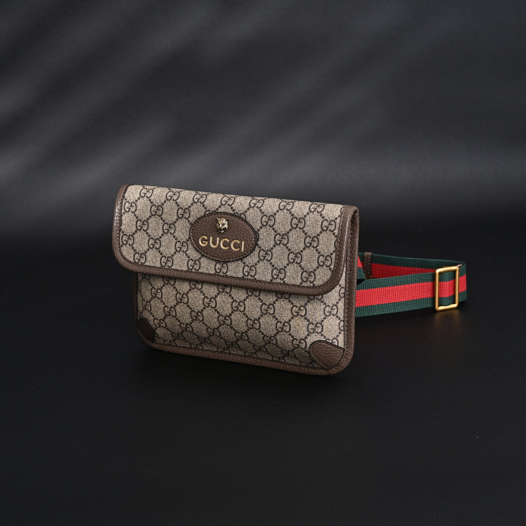 Gucci Ophidia GG Supreme Mini Belt Bag – Beige/Ebony with Web Stripe