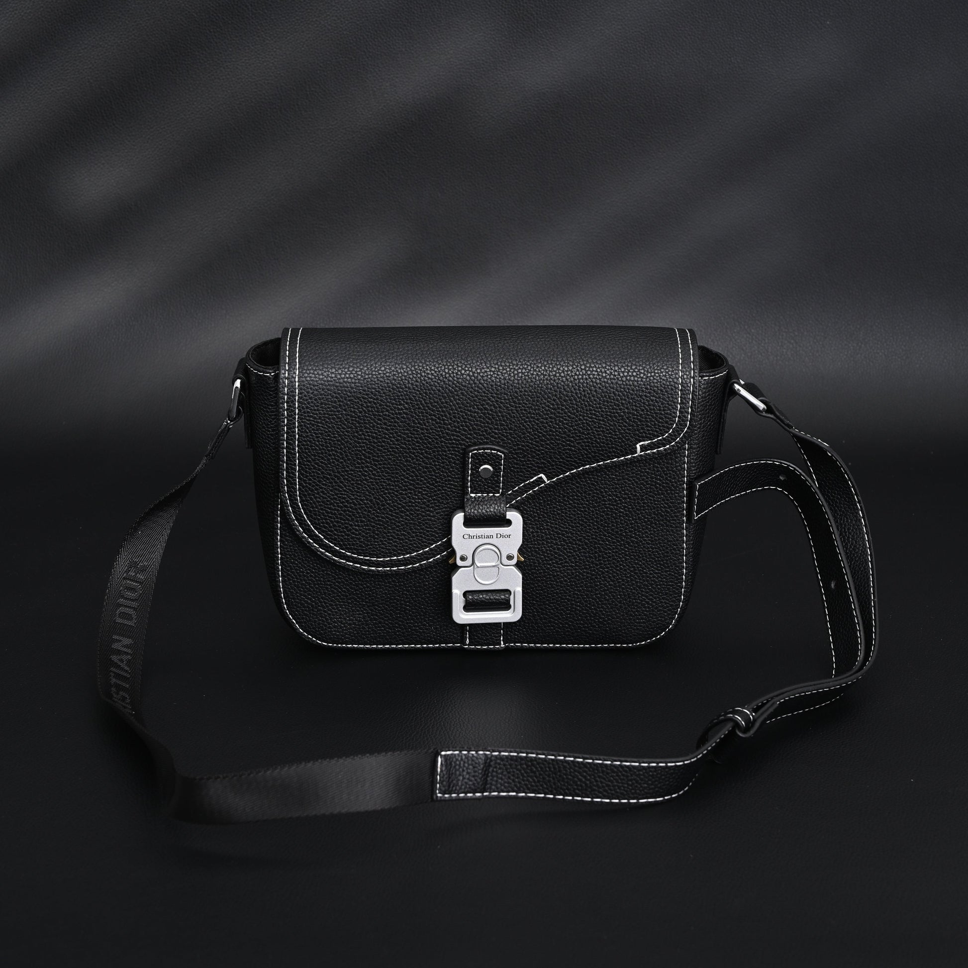 Dior Saddle Crossbody Bag – Black Grained Calfskin with Silver-Tone Hardware