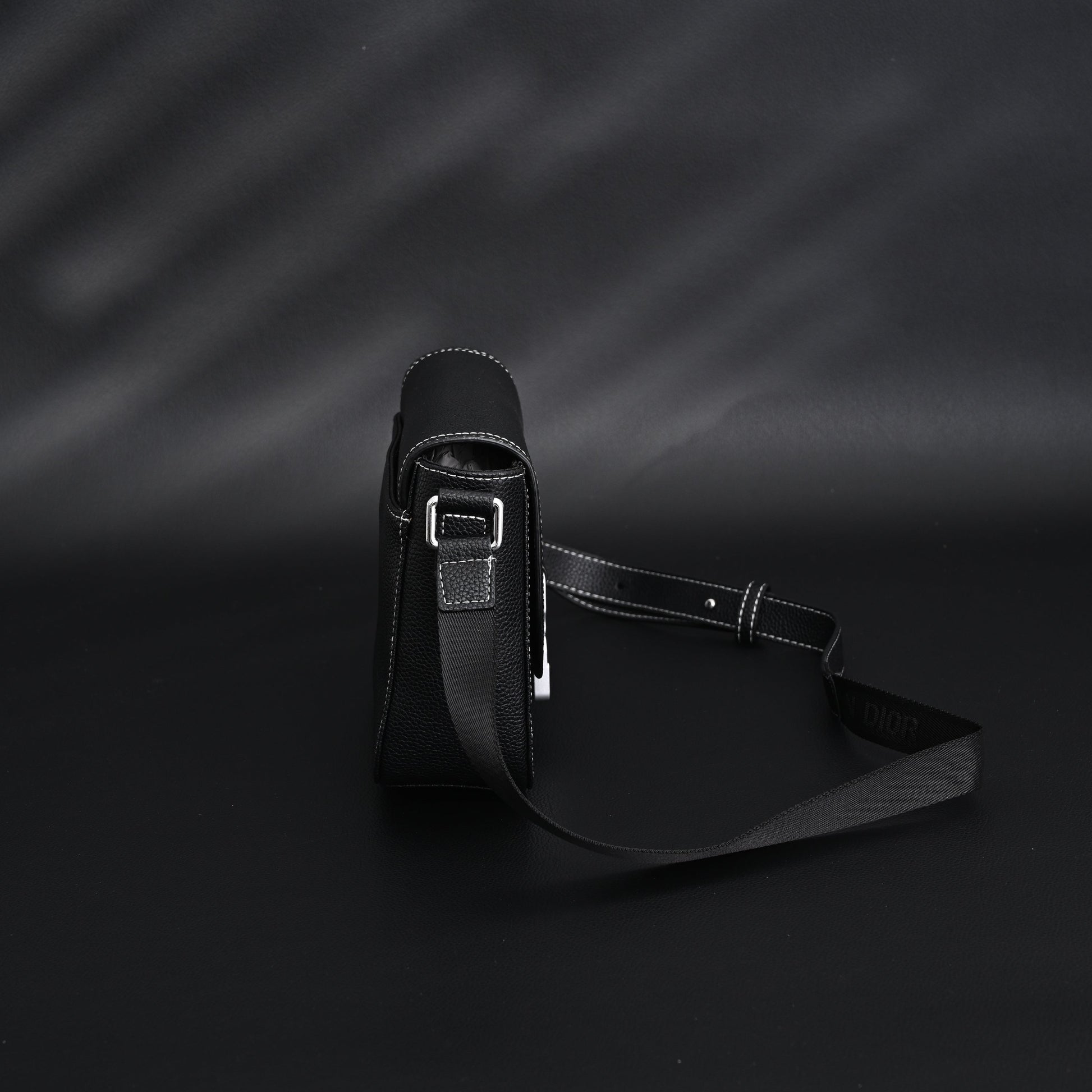 Dior Saddle Crossbody Bag – Black Grained Calfskin with Silver-Tone Hardware