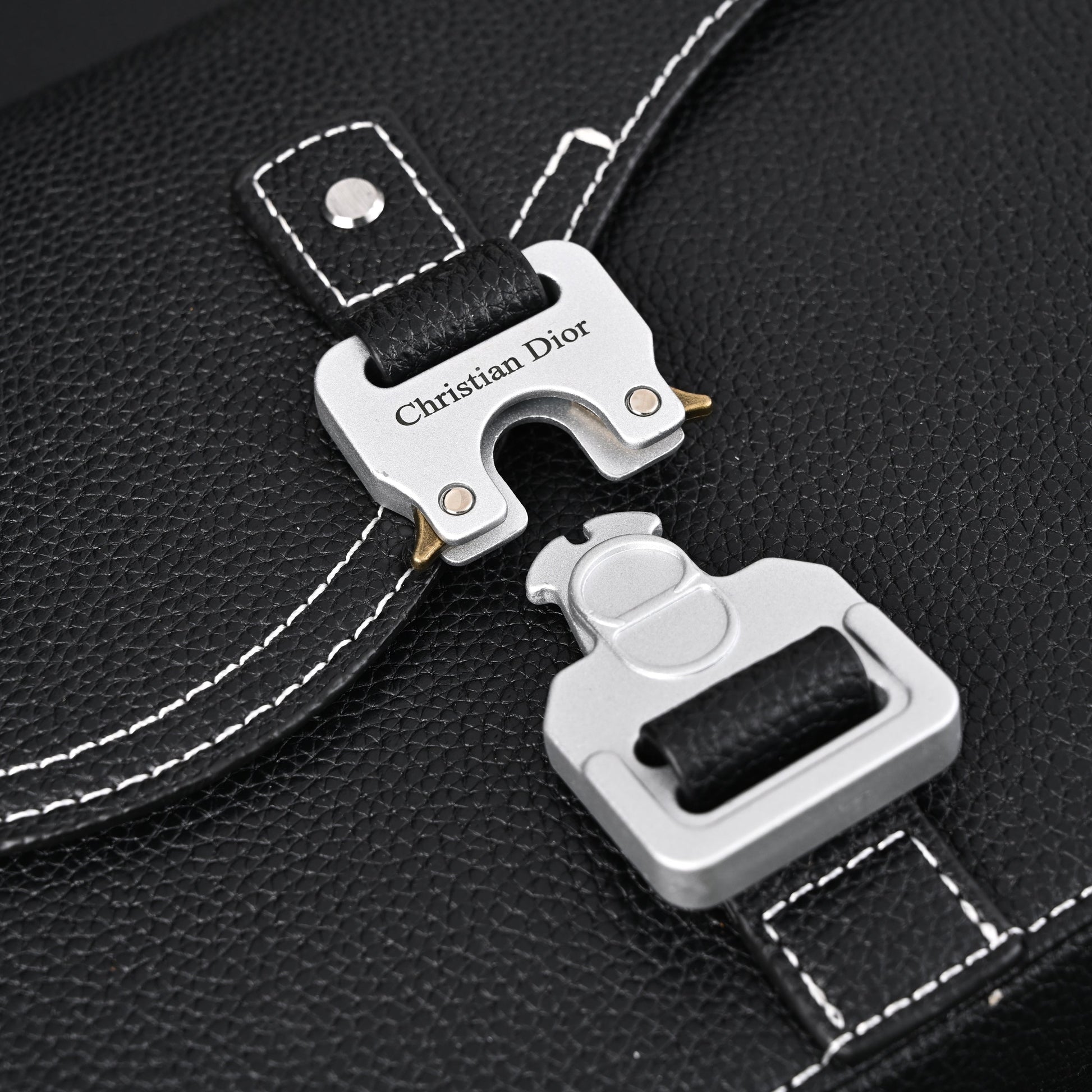 Dior Saddle Crossbody Bag – Black Grained Calfskin with Silver-Tone Hardware