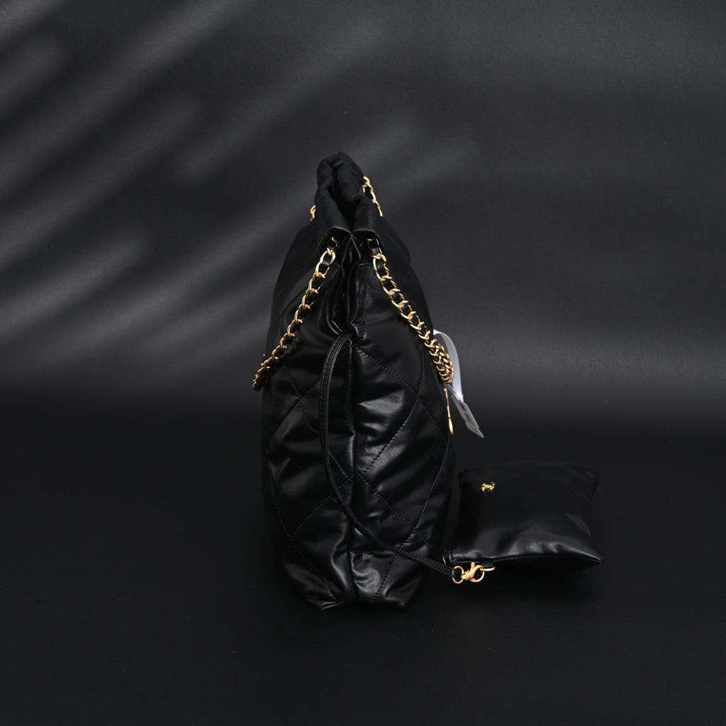 Chanel 19 Flap Bag – Black Quilted Lambskin with Gold & Ruthenium Hardware