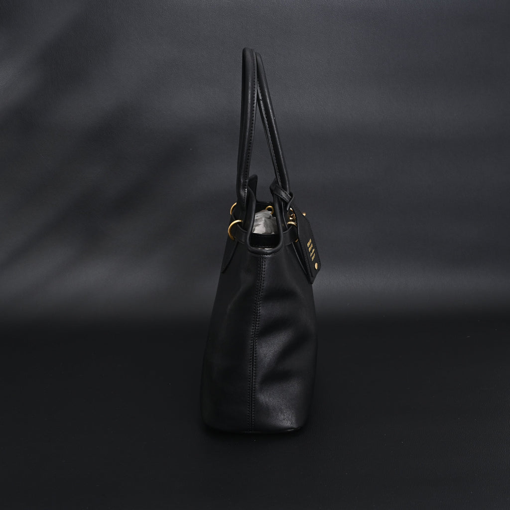 Miu Miu Leather Tote Bag – Classic Black