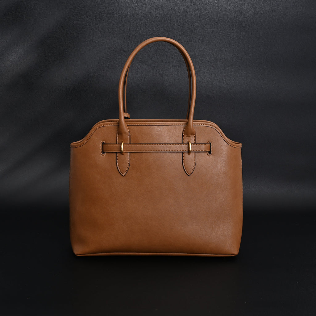 Miu Miu Leather Tote Bag – Elegant Caramel Brown